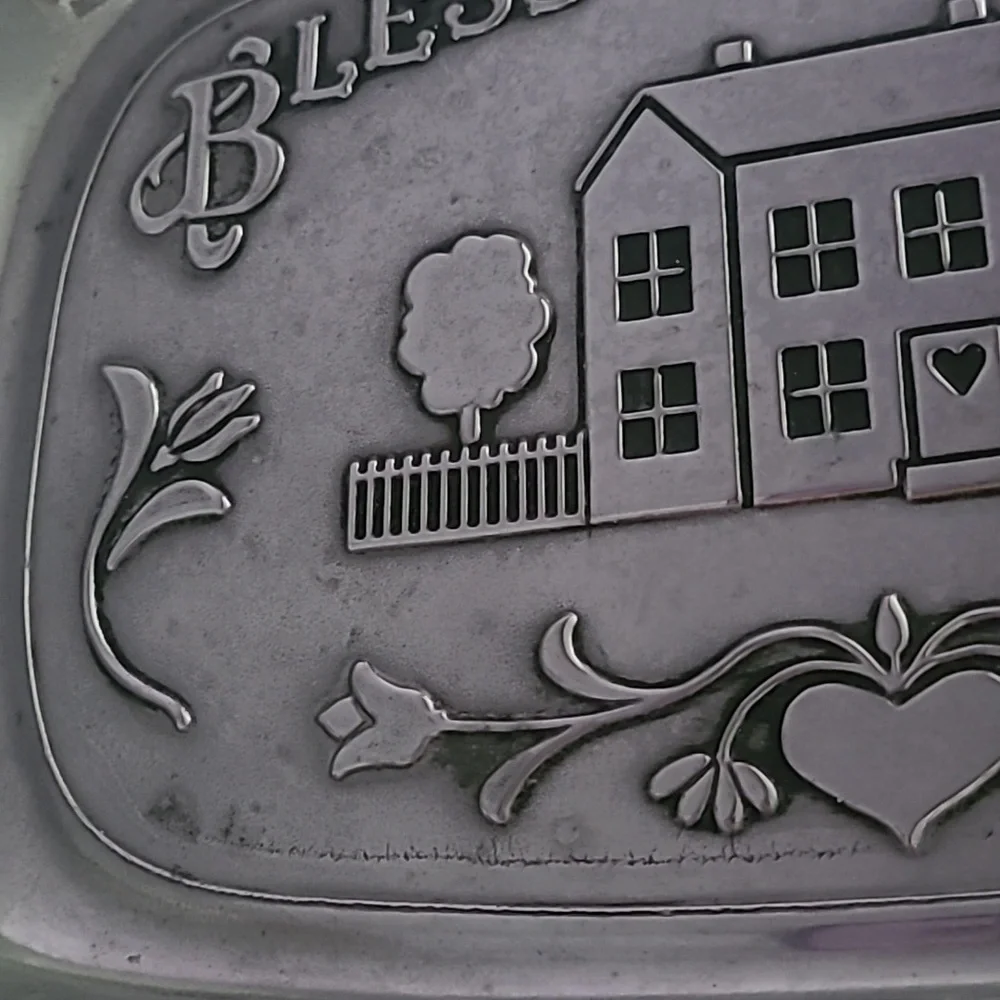 WILTON ARMETALE  Bless This House Tray 11” X 7” Metal Serve ware Oven Safe